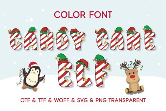 Candy Cane Elf: A Festive Color Font for Holiday Design