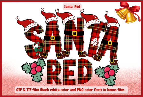 Santa Red: A Festive Plaid Christmas Font for Designers
