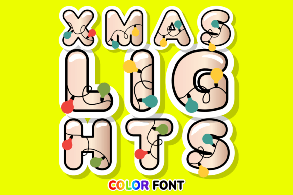 Xmas Lights: A Festive Color Font for Modern Design